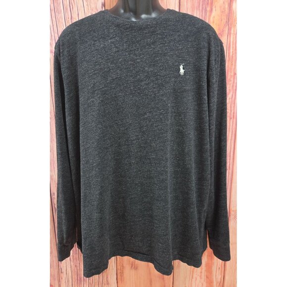 Polo Ralph Lauren Mens Long Sleeve Crewneck T-Shirt XL Charcoal Heather - Picture 1 of 7